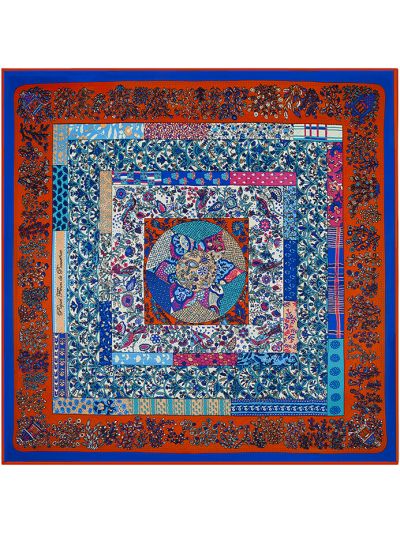 Provence Flower Sea-0463 Twill Silk & Polyester 130*130 Scarf Kerchief