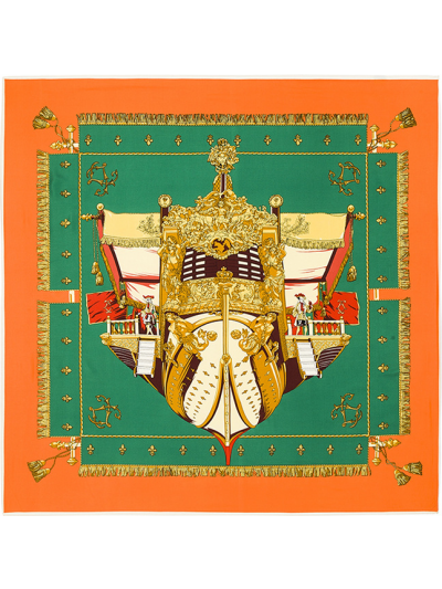 France Royal Court-0273 Twill Silk & Polyester 100*100 Scarf Kerchief