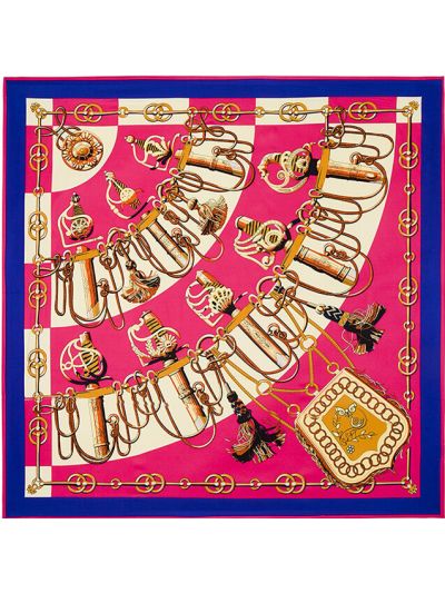 Equestrian Saber-0404 Silk & Polyester 100*100 Scarf Kerchief