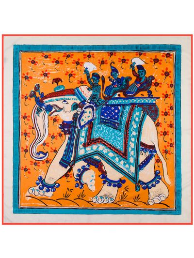 Elephant Totems-43dd4-2 Twill Silk & Polyester 100*100 Scarf Kerchief