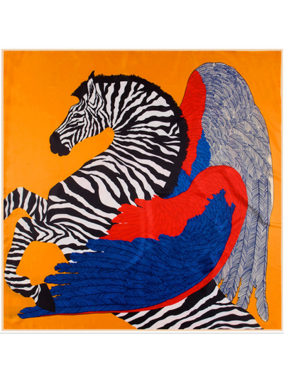 Markings Pegasus-4343rf4 Twill Silk & Polyester 100*100 Scarf Kerchief