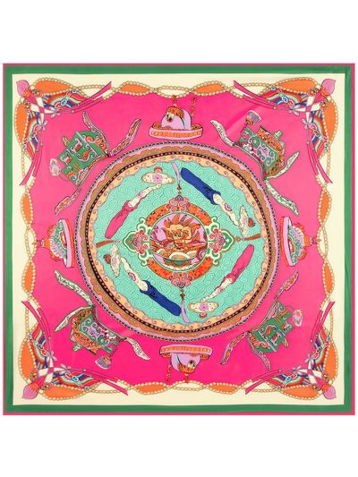 Chinese Style Element Wishful Dragon-fsd4-1 Twill Silk & Polyester 130*130 Scarf Kerchief