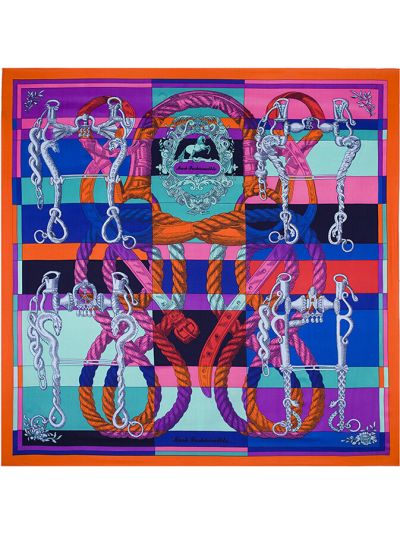 Knight Equestrian-0644 Twill Silk & Polyester 130*130 Scarf Kerchief