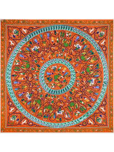 Visual Feast-0394 Twill Silk & Polyester 130*130 Scarf Kerchief