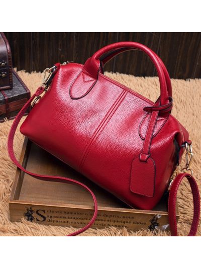 Classic Soft Faux Leather PU Boston Bag Pillow Shoulder Bag