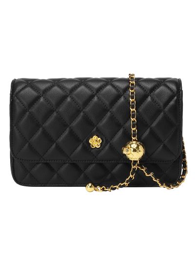 Cross body bag women quilted genuine leather metal chain classic lady handbags