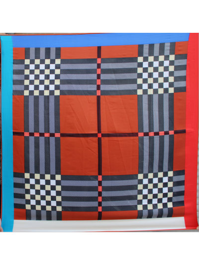 Fringe Lattice-fsf8875 Twill Silk & Polyester 100*100 Scarf Kerchief