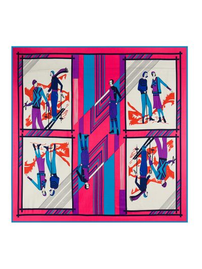Mirror Fashion Paris Woman-05ff55 Twill Silk & Polyester 130*130 Scarf Kerchief