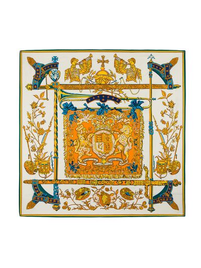 Royal Totems-fsdf5-2 Twill Silk & Polyester 130*130 Scarf Kerchief