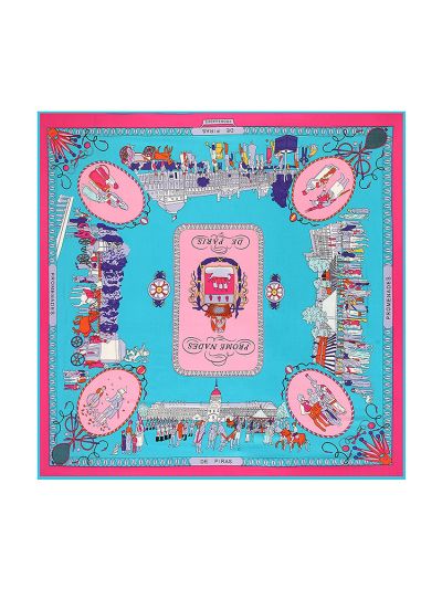 Stroll Paris-0626-1 Silk & Polyester 130*130 Scarf Kerchief