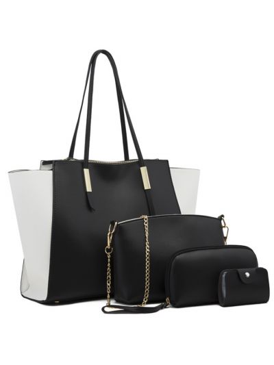Bat Classic Fashion Pu Large Ladies Tote Bag Set