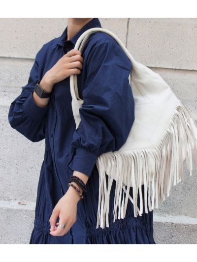 Tassel Soft Top Grain Genuine Leather Hobo Bag