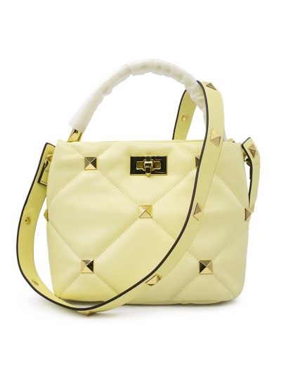 Large Rivets Soft Genuine Leather Small Tote