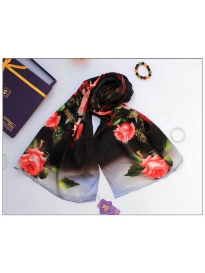 Digital Print Long Silk Scarf 87004
