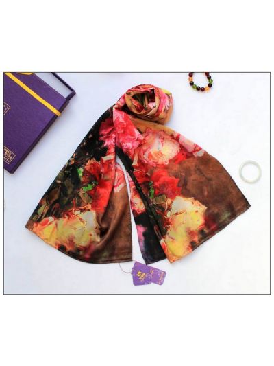 Digital Print Long Silk Scarf 87005