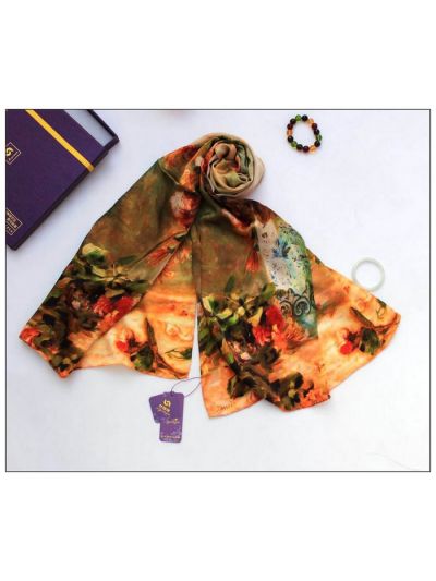 Digital Print Long Silk Scarf 87008