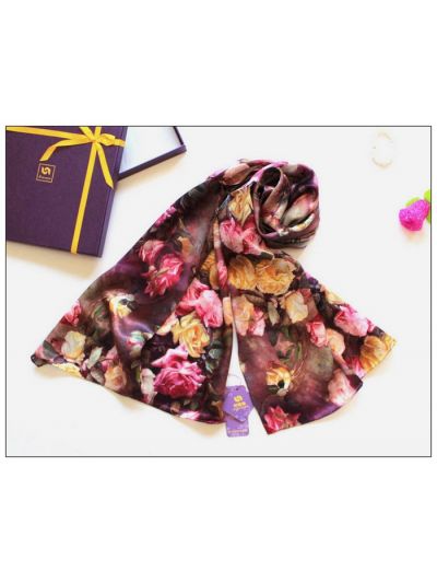 Digital Print Long Silk Scarf 87015
