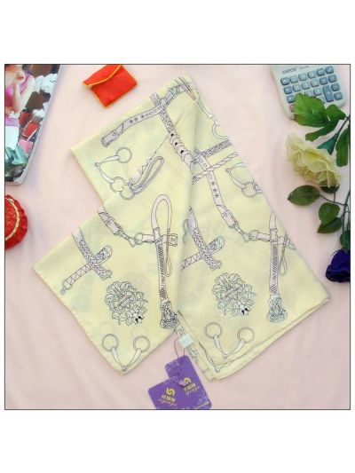 Strap Big Square Silk Twill Scarf 77014