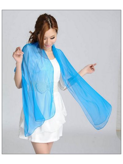 Solid Color Long Silk Scarf 22001
