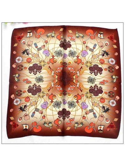Digital Print Small Square Silk Scarf 79013
