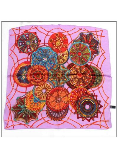 Digital Print Small Square Silk Scarf 79026