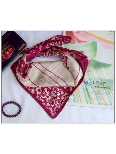 Flower Small Square Silk Scarf 33014