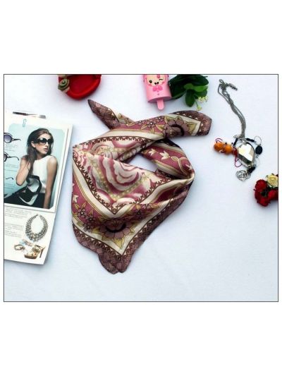 Rosy Small Square Silk Scarf 33040