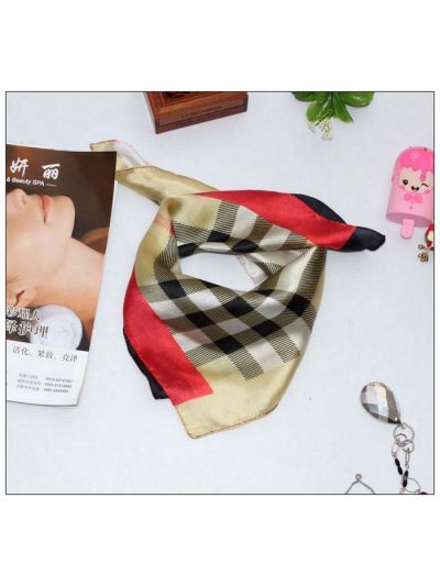 Plaid Small Square Silk Scarf 33057