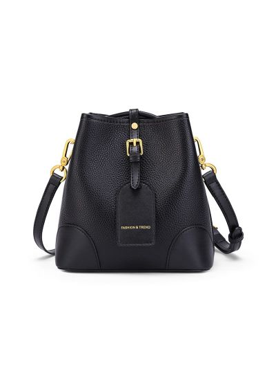 Quality Top Grain Genuine Leather Bucket Bag Drawstring Bag