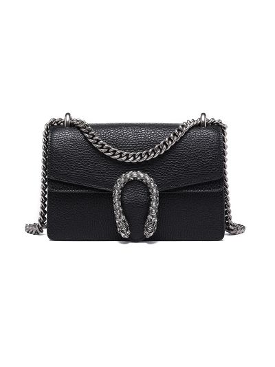 Dionysus Genuine Leather Metal Chain Flap Bag Cross Body Bag