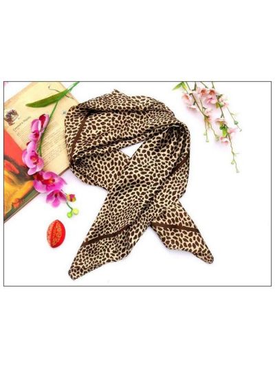 Leopard Print Big Square Silk Scarf 31006