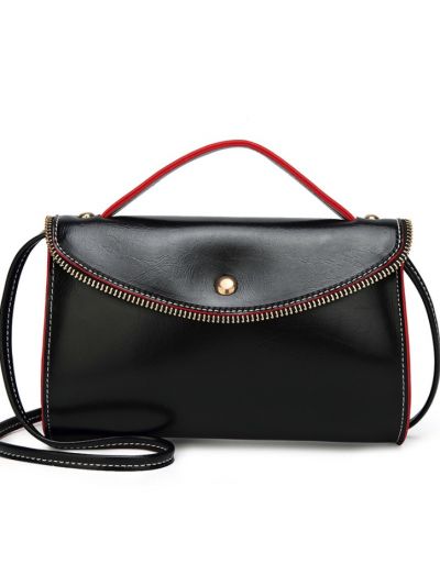 Smooth Zipper Flap PU Cross Body Bag Flap Bag