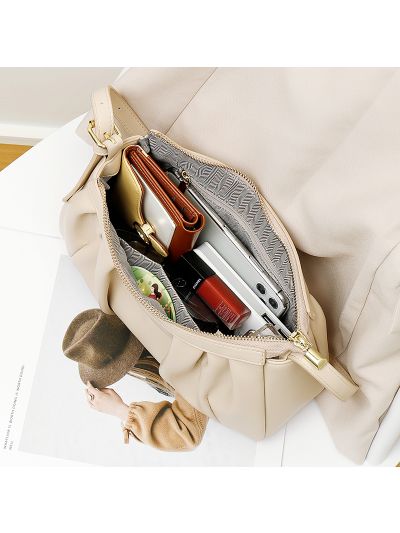 Shoulder bag for women soft PU leather folds new style hobo lady handbags