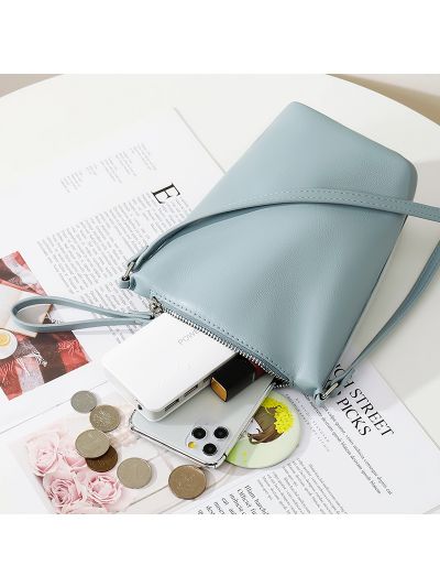 Sling bag for women PU leather soft minimalism cross body bag cell phone bag