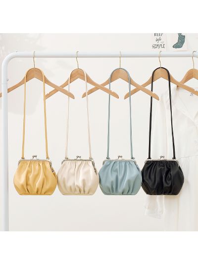 Sling bag women new design wrinkled high quality pu soft leather cross body bag handbag doctor bag