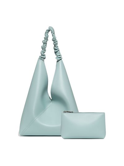 Pleated soft PU leather ladies underarm shoulder bag handbag large capacity vintage bag hobo bag set