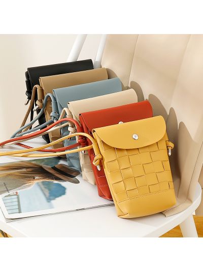 Sling Bag women Woven pu leather new design mini cross body phone beg sling ladies handbag