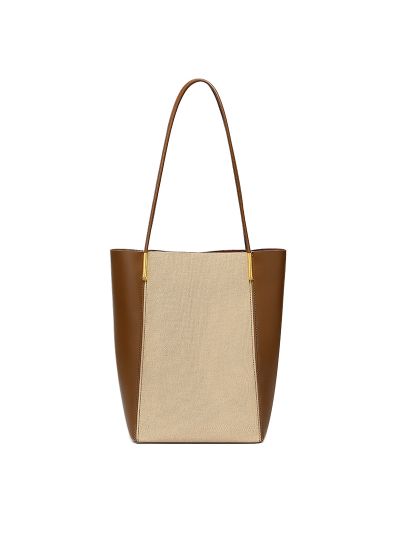 Tote Bag Women Contrast Colors Large Size High Quality Soft PU Leather Ladies Bucket Bag Set