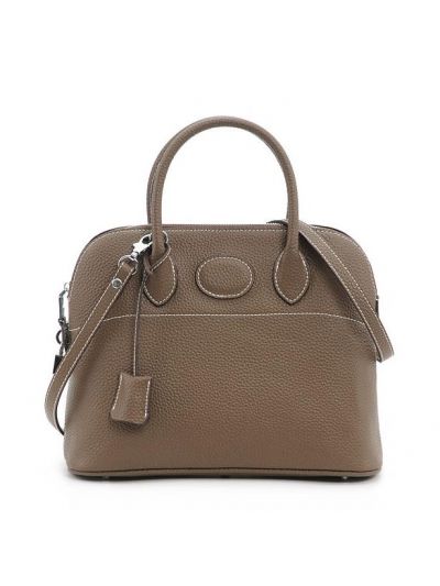 Lines Soft Genuine Leather Shell Tote 2ways Bag