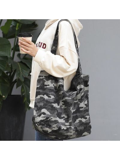Camouflage Large Canvas Tote Fabric Bag