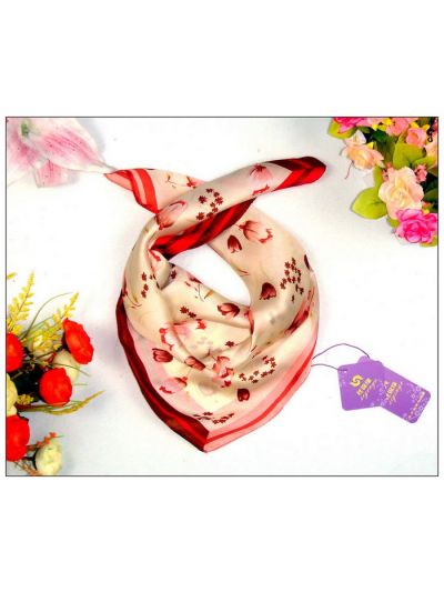Flower Small Square Silk Scarf 33099