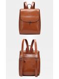 Minimalism Style Oil Wax Genuine Leather Backpack-Brown