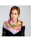 Colorful Big Square Silk Scarf 