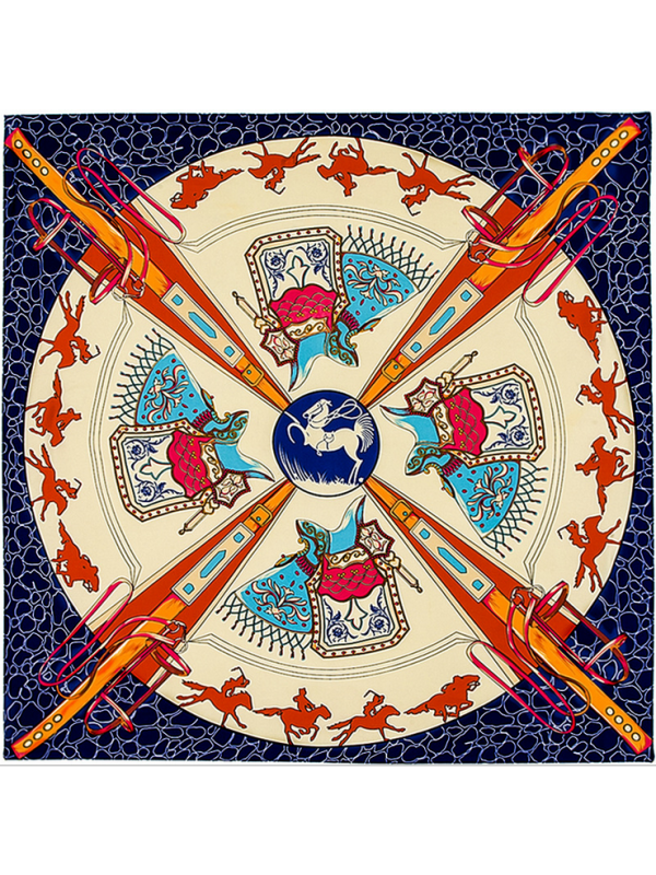 Saber Fine Horse-0081 Silk & Polyester Scarf Kerchief