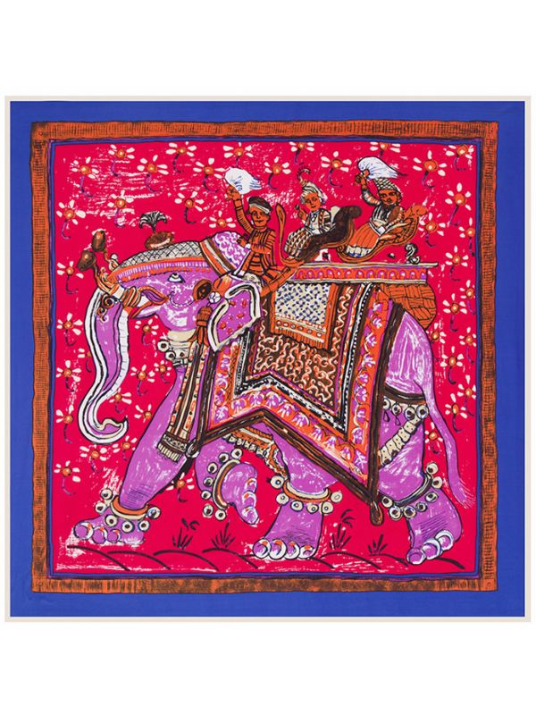 Elephant Totems-43dd1-2 Twill Silk & Polyester 100*100 Scarf Kerchief