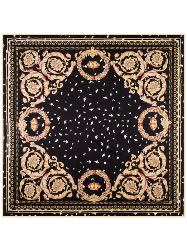 Court Broken Petals-43121 Twill Silk & Polyester 100*100 Scarf Kerchief