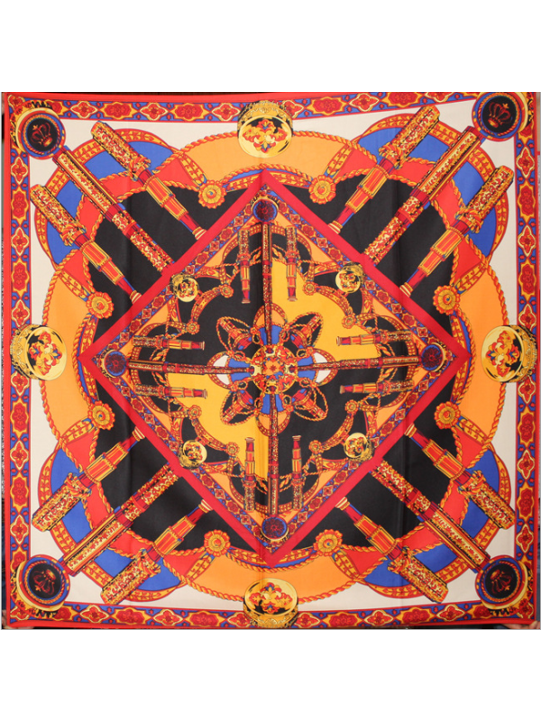 An Crown-54341 Twill Silk & Polyester 100*100 Scarf Kerchief