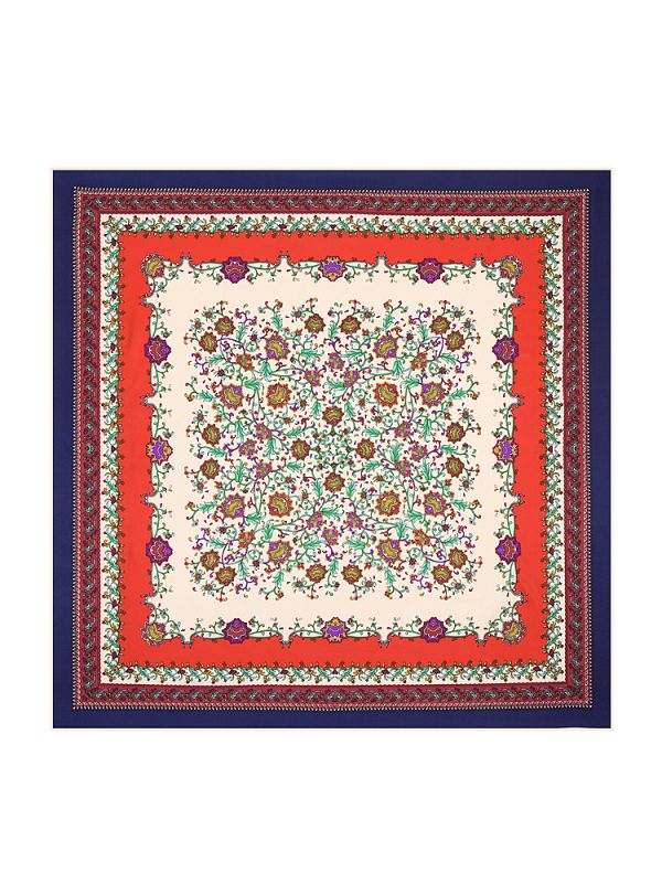 Tiny Flowers-43545431 Twill Silk & Polyester 100*100 Scarf Kerchief