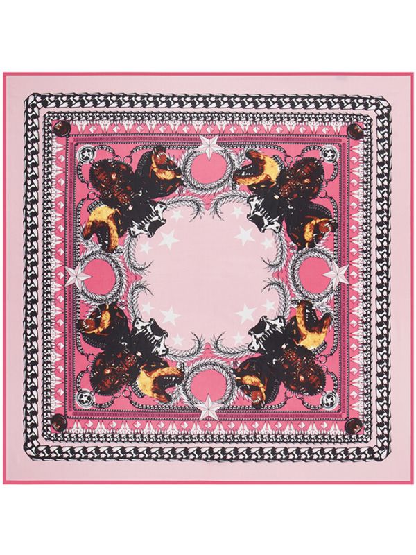 Zoology Pattern-fsdf1 Twill Silk & Polyester 100*100 Scarf Kerchief