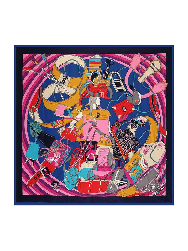 Fashion Milan-0621-1 Twill Silk & Polyester 130*130 Scarf Kerchief